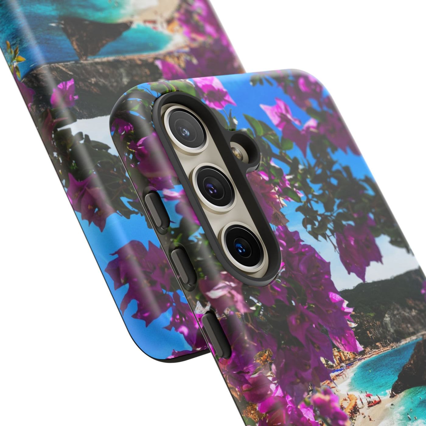 Impact Resistant, Bougainvillea Seaview, Cute Phone Cases for Samsung S24, S23, S22, S21, IPhone 15 pro Iphone 14 pro Iphone 13 IPhone 12 Iphone 11