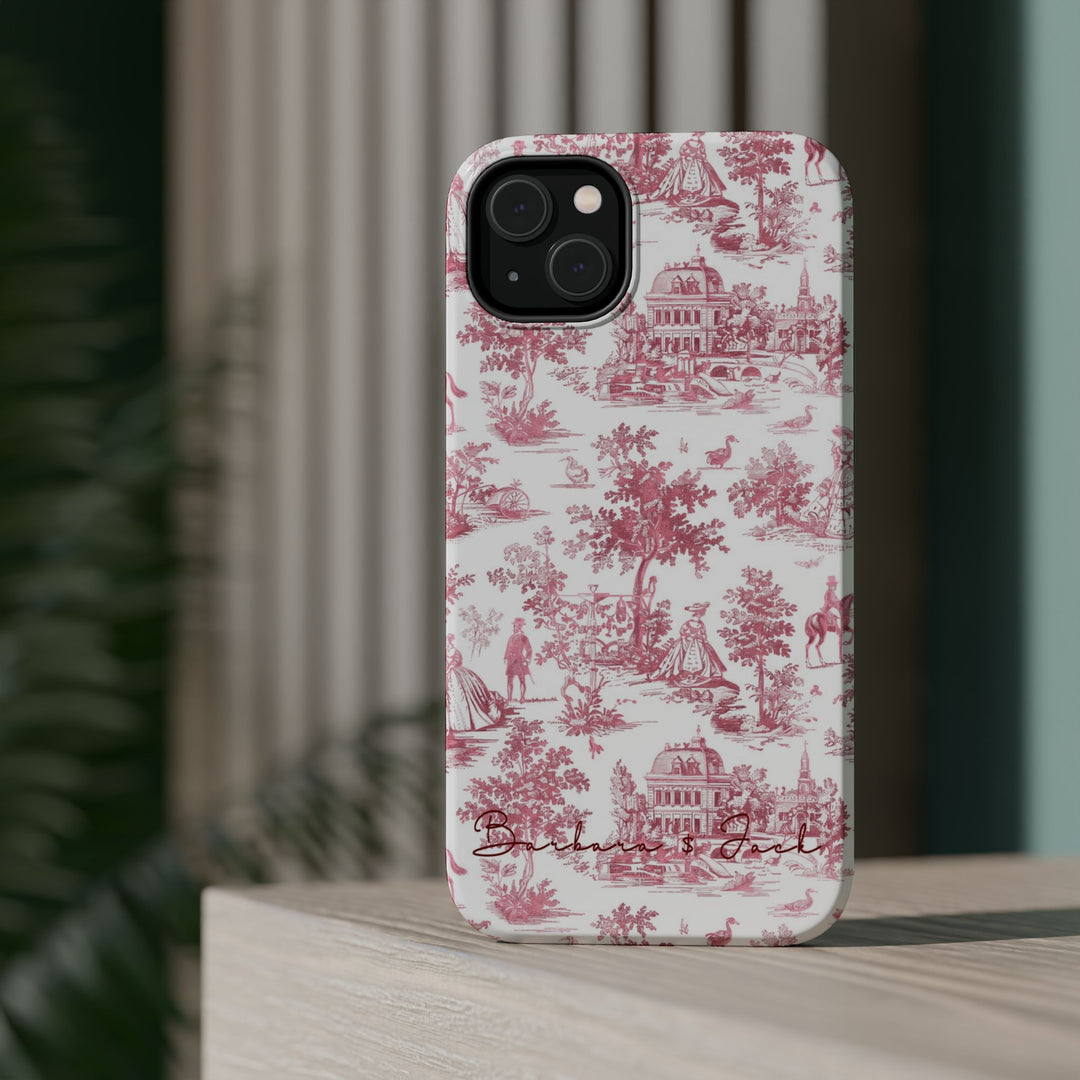 Magsafe French Toile Personalized Initial Custom Gift Cute Phone Cases for Iphone 16 Pro Max | iPhone 15, Pro Max Case, Iphone 14, 13, 12, 11, 10 - Studio40ParkLane