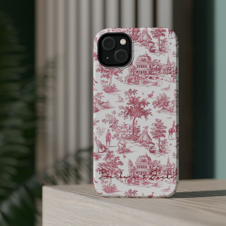 Magsafe French Toile Personalized Initial Custom Gift Cute Phone Cases for Iphone 16 Pro Max | iPhone 15, Pro Max Case, Iphone 14, 13, 12, 11, 10 - Studio40ParkLane