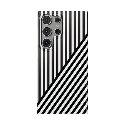 Aesthetic Black White Stripes Cute Phone Case Sleek Snap - For iPhone 17 Pro Max iPhone 16 Pro iPhone 15 Iphone 14 Plus 13 Pro 12 11 10 Gift - Studio40ParkLane