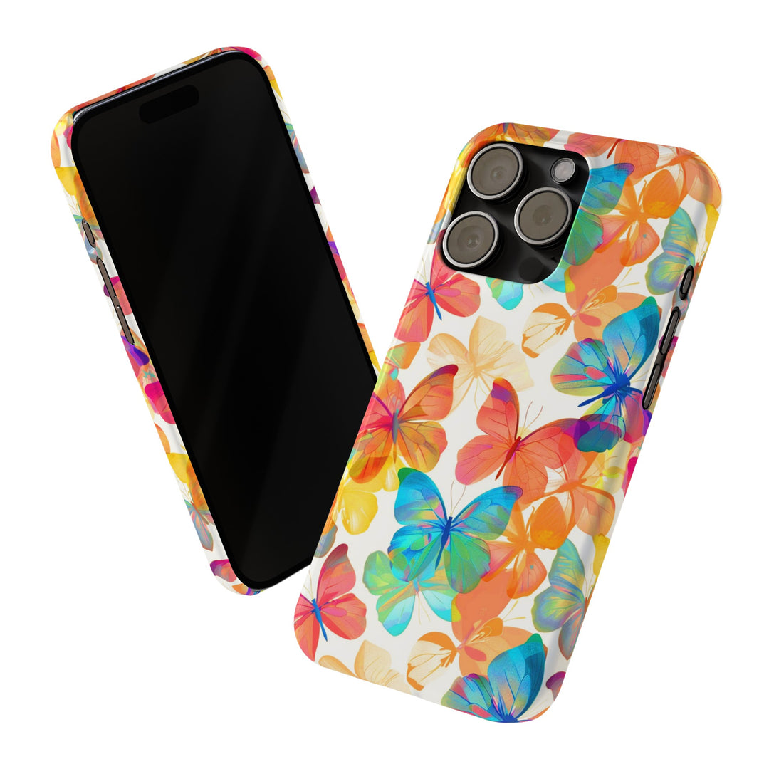 Slim Cute Phone Cases for Iphone - | iPhone 15 Case | iPhone 15 Pro Max Case, Iphone 14 Case, Iphone 14 Pro Max, Iphone 13, Summer Bright Butterflies - Studio40ParkLane