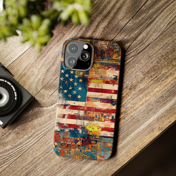 Slim Cute Phone Cases for Iphone | iPhone 15 Case | iPhone 15 Pro Max Case, Iphone 14, Iphone 14 Pro Max, Iphone 13, US Flag Abstract - Studio40ParkLane
