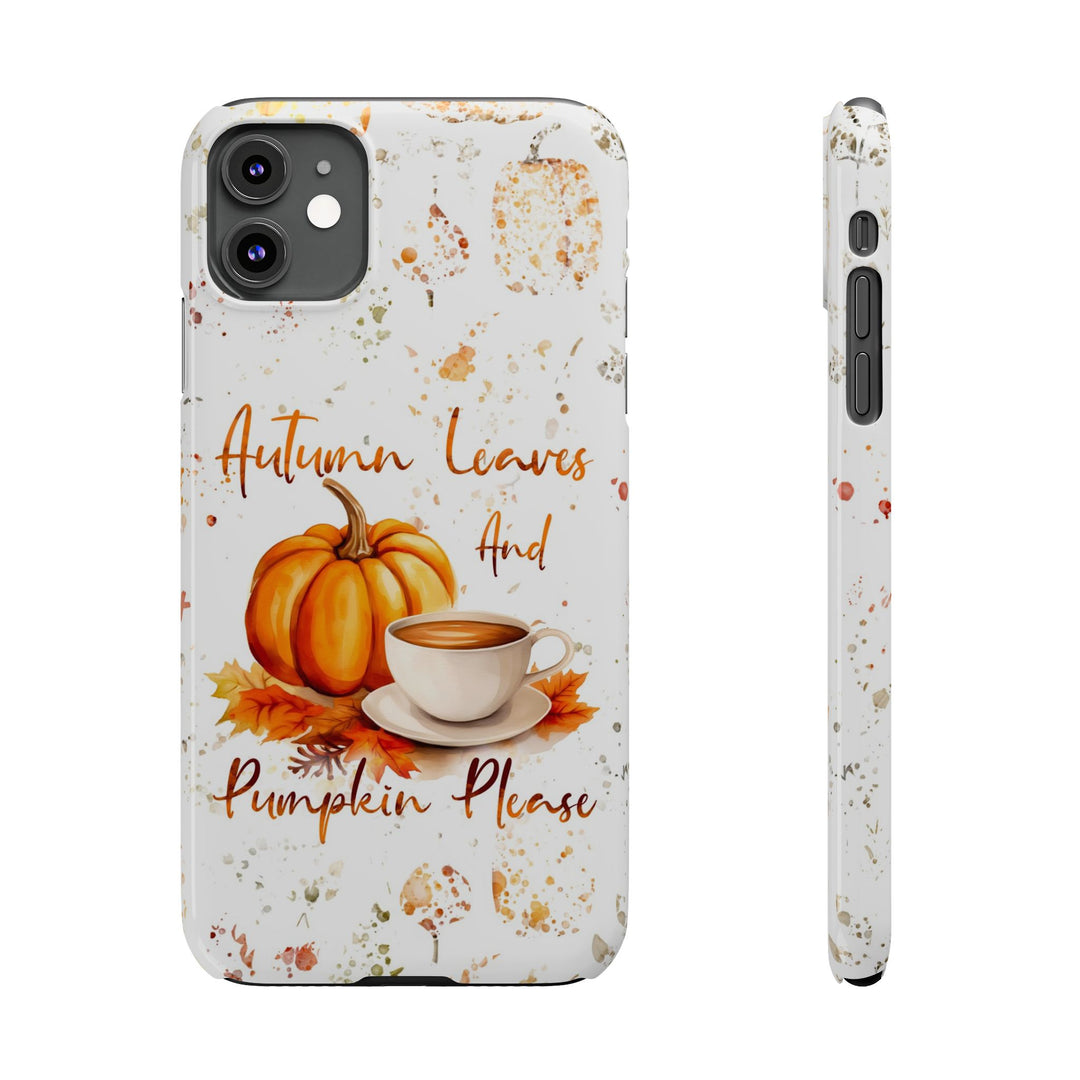 Slim Fall Leaves and Pumpkins Slim Cute Phone Cases for Iphone | iPhone 15 Case | iPhone 15 Pro Max Case, Iphone 14, Iphone 14 Pro Max, Iphone 13 - Studio40ParkLane