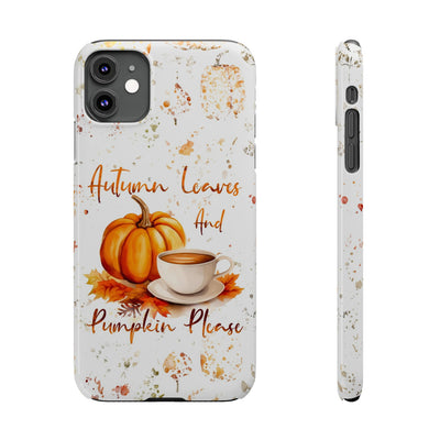 Slim Fall Leaves and Pumpkins Slim Cute Phone Cases for Iphone  | iPhone 15 Case | iPhone 15 Pro Max Case, Iphone 14, Iphone 14 Pro Max, Iphone 13