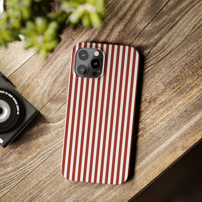 Slim Farmhouse Red Striped Cute Phone Case for Iphone 16 - | iPhone 15 Pro Max Case | iPhone 14 Case Iphone 13 12 11 10 9 8 7 Gift for Her - Studio40ParkLane