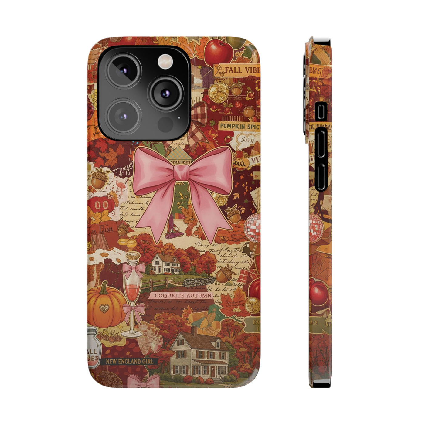 New England fall Coquette Collage Cute Phone Case for Iphone 16 - | iPhone 15 Pro Max Case | iPhone 14 Case Iphone 13 12 11 10 9 8 7 X XS - Studio40ParkLane