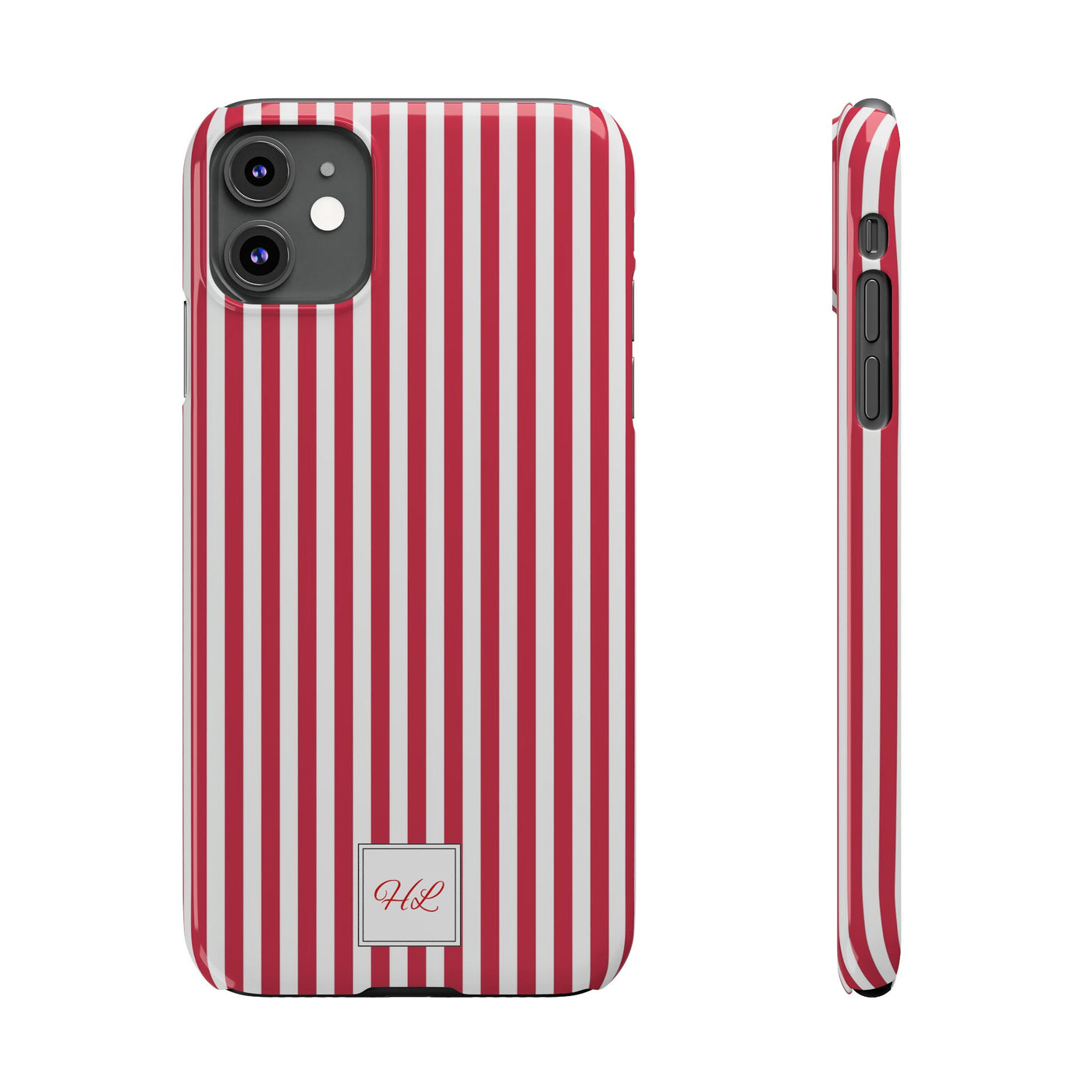 Slim Custom Personalized Winterberry Red Striped Phone Case for Iphone 17 - | iPhone 16 Pro Max Case | iPhone 15 Case Iphone 14 13 12 11 10 9 8 - Studio40ParkLane