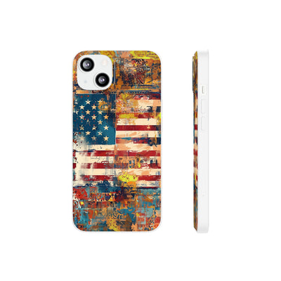 Cute Flexi Phone Cases, US Flag Abstract, Compatible with Samsung Galaxy S23, Samsung S22, Samsung S21, Samsung S20, Galaxy S20 Ultra