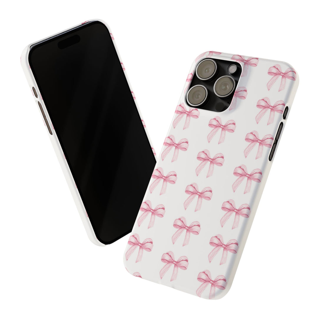Slim Pink Bows Cute Phone Cases for Iphone 16 Pro Max | iPhone 15 Case | iPhone 15 Pro Max Case, Iphone 14, Iphone 14 Pro Max, Iphone 13 12 11 8 7 - Studio40ParkLane