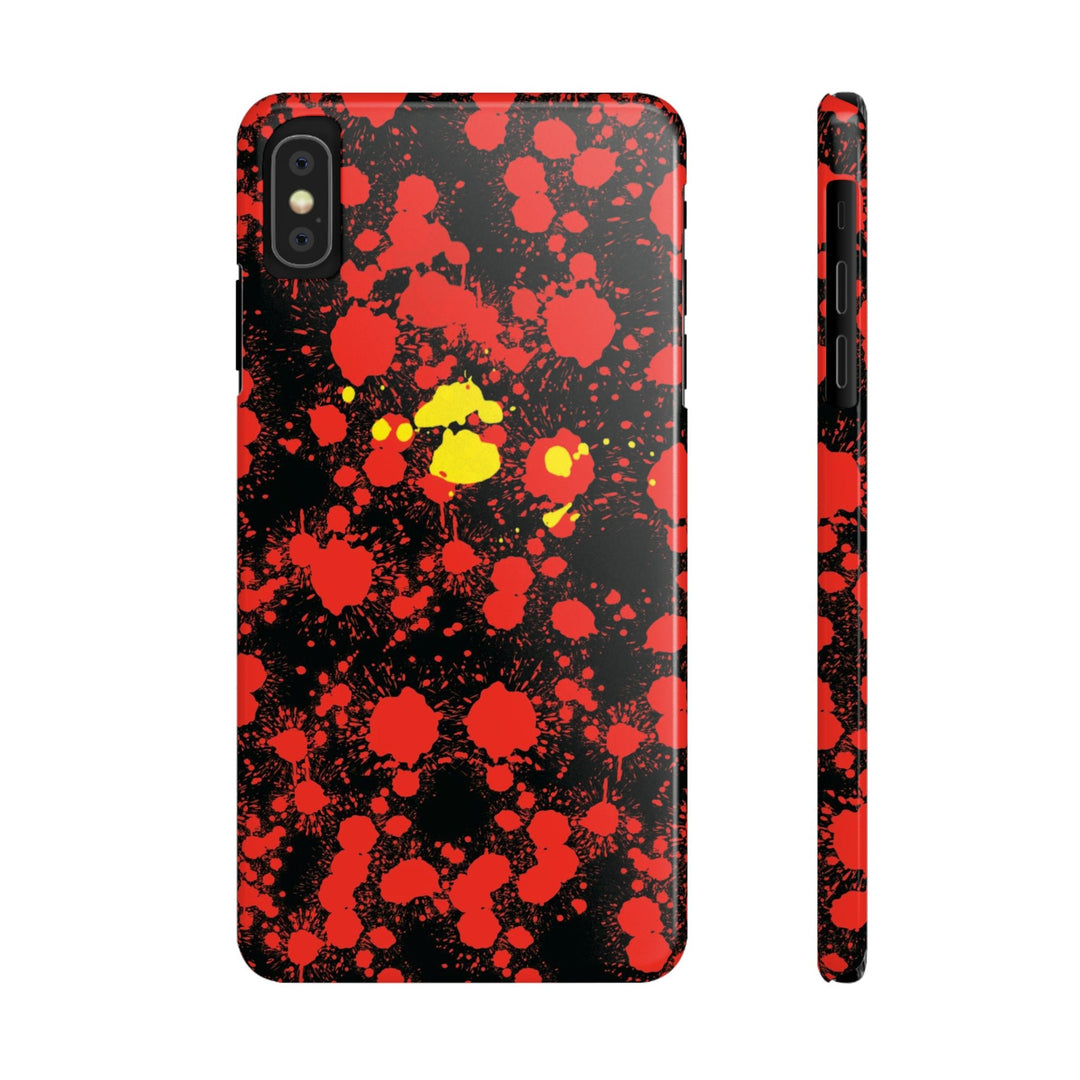 Slim Cute Phone Cases for Iphone - | iPhone 15 Case | iPhone 15 Pro Max Case, Iphone 14 Case, Iphone 14 Pro Max, Iphone 13, Red Yellow Paint Splash - Studio40ParkLane