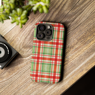 Aesthetic Tough Red Green Checkered Premium Phone Case - For iPhone 17 Pro Max iPhone 16 Pro iPhone 15 Iphone 14 Plus 13 Pro 12 11 10 XR XS - Studio40ParkLane