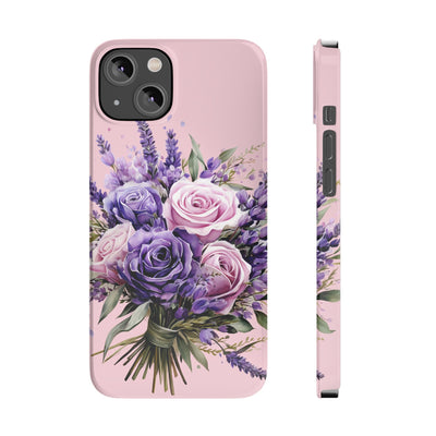 Slim Lavender Bouquet Flowers Cute Phone Cases for Iphone 16 Pro Max | iPhone 15 Case | iPhone 15 Pro Max Case, Iphone 14, Iphone 14 Pro Max, Iphone 13 12 11 8 7