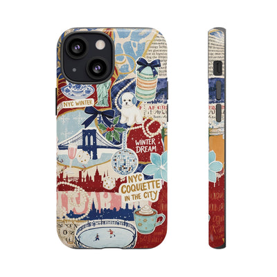 New York Winter Coquette Collage Tough Premium Phone Case - For iPhone 17 Pro Max iPhone 16 Pro iPhone 15 Iphone 14 Plus 13 Pro 12 11 10 XR