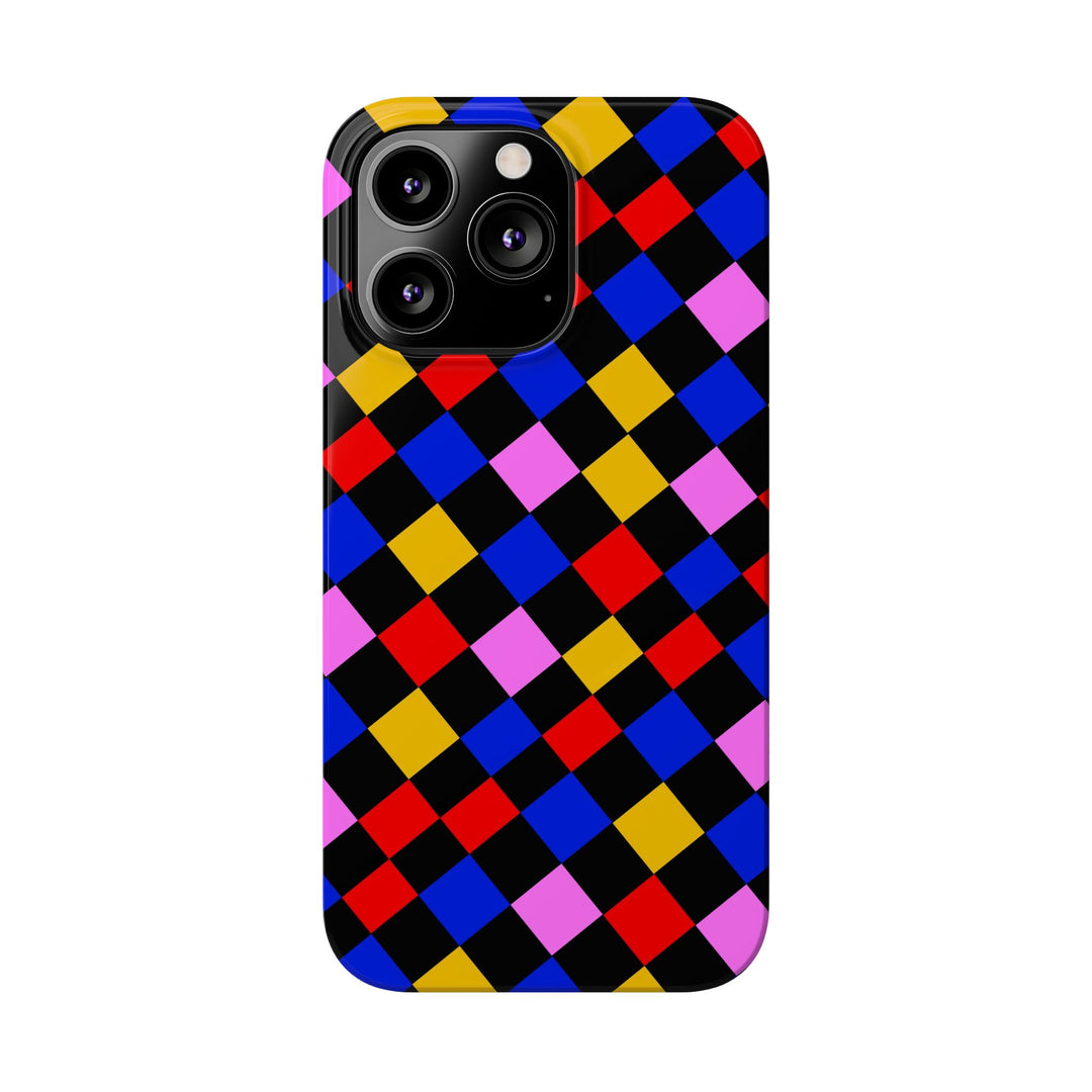 Slim Abstract Colorful Checkerboard Cute Phone Case for Iphone 17 - | iPhone 16 Pro Max Case | iPhone 15 Case Iphone 14 13 12 11 Gift for Her - Studio40ParkLane