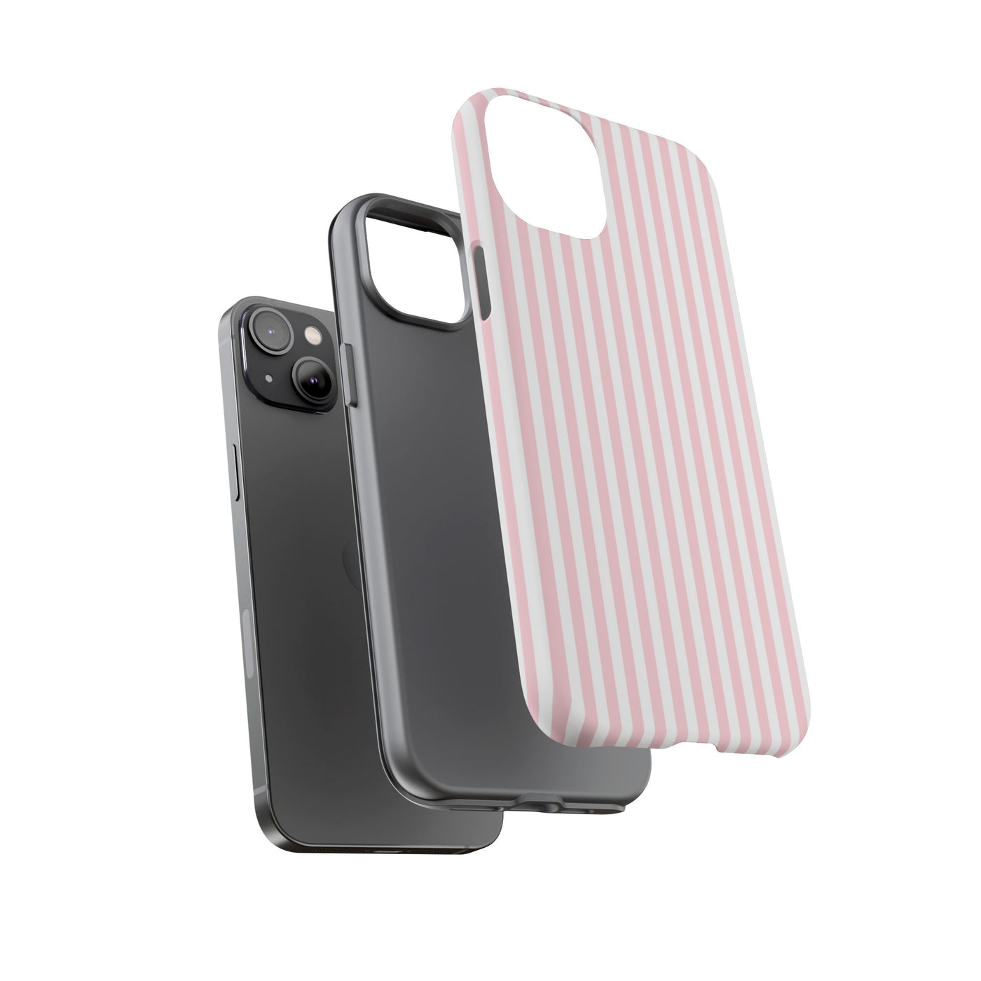 Tough Premium Sweet Pink Stripes Phone Case Gift for Her - For Apple iPhone 16 Pro Max 16e iPhone 15 Pro iPhone Iphone 14 Plus 13 Pro 12 SE XR - Studio40ParkLane