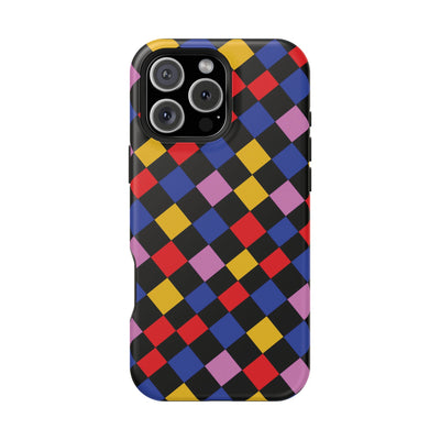 Aesthetic Colorful Checkerboard Tough Magsafe Phone Case - For iPhone 17 Pro Max iPhone 16 Pro iPhone 15 Iphone 14 Plus 13 Pro 12 11 Gift - Studio40ParkLane