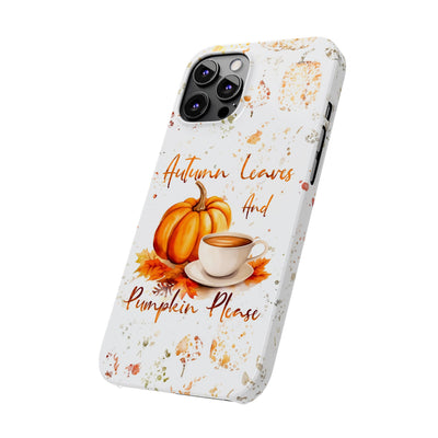 Slim Fall Leaves and Pumpkins Slim Cute Phone Cases for Iphone  | iPhone 15 Case | iPhone 15 Pro Max Case, Iphone 14, Iphone 14 Pro Max, Iphone 13