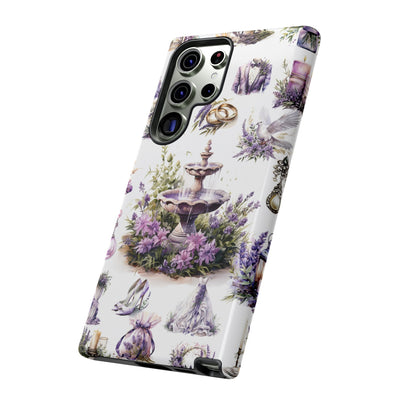 Impact Resistant, Lavender Wedding, Cute Phone Cases for Samsung S24, S23, S22, S21, IPhone 15 pro Iphone 14 pro Iphone 13 IPhone 12 Iphone 11