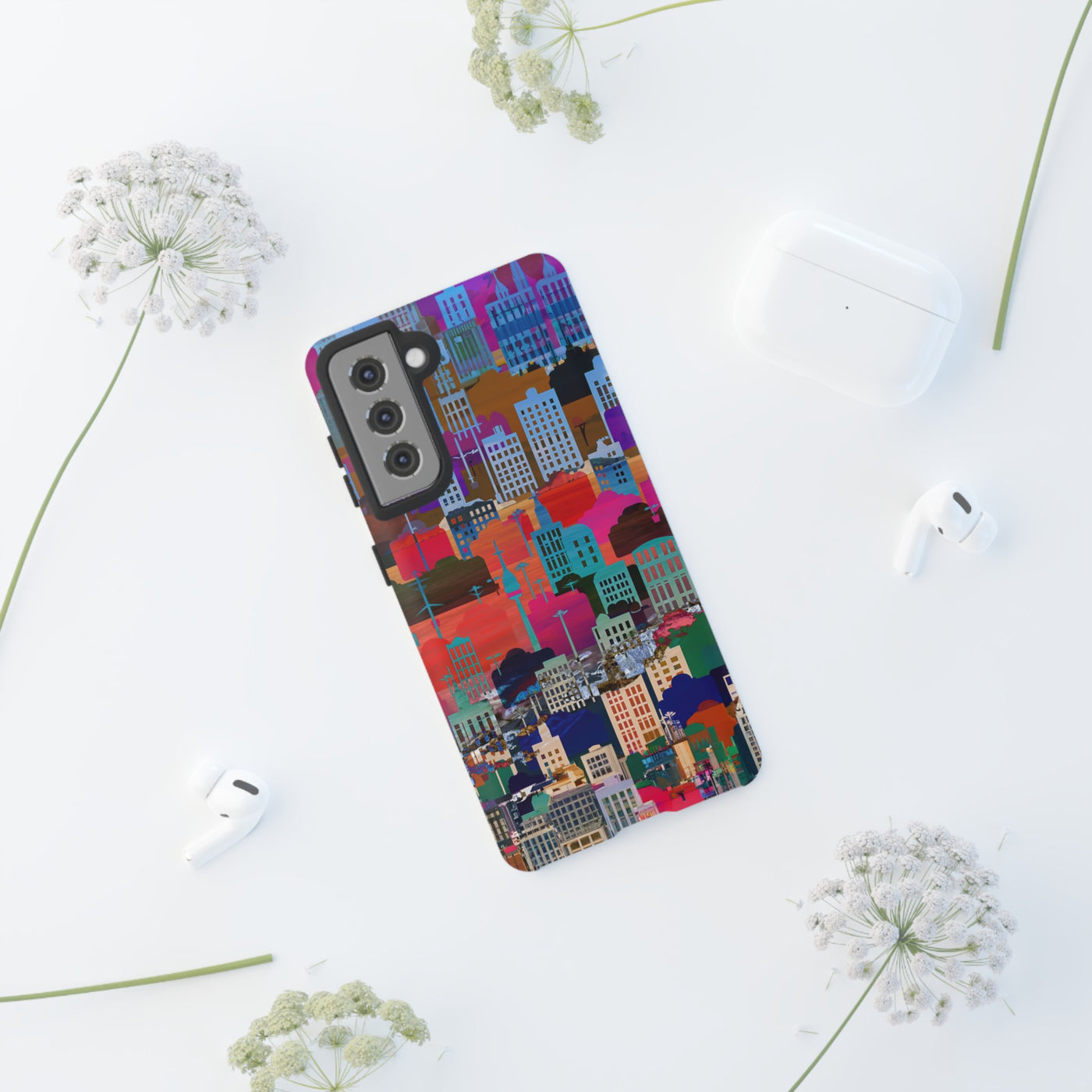 Cute Samsung Case | Cool Iphone Case | Summer City Skyline, Samsung S24, S23, S22, S21, IPhone 15 Case | Iphone 14 Case, Iphone 13 Case