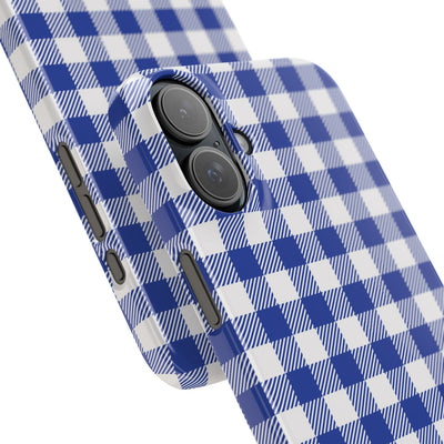 Slim Blue Gingham Gift for Her Cute Phone Cases for Iphone 16 Pro Max | iPhone 15 Case | iPhone 15 Pro Max Case, Iphone 14, 13, 12, 11, 10, 8, 7