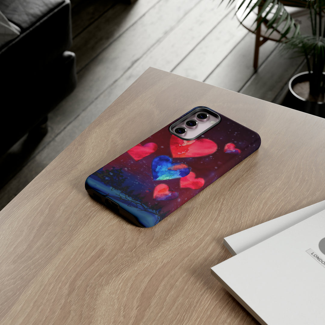 Cute Samsung Phone Case | Aesthetic Samsung Phone Case | Galaxy S23, S22, S21, S20 | Luxury case, Rising Hearts Night Phone Case - Studio40ParkLane