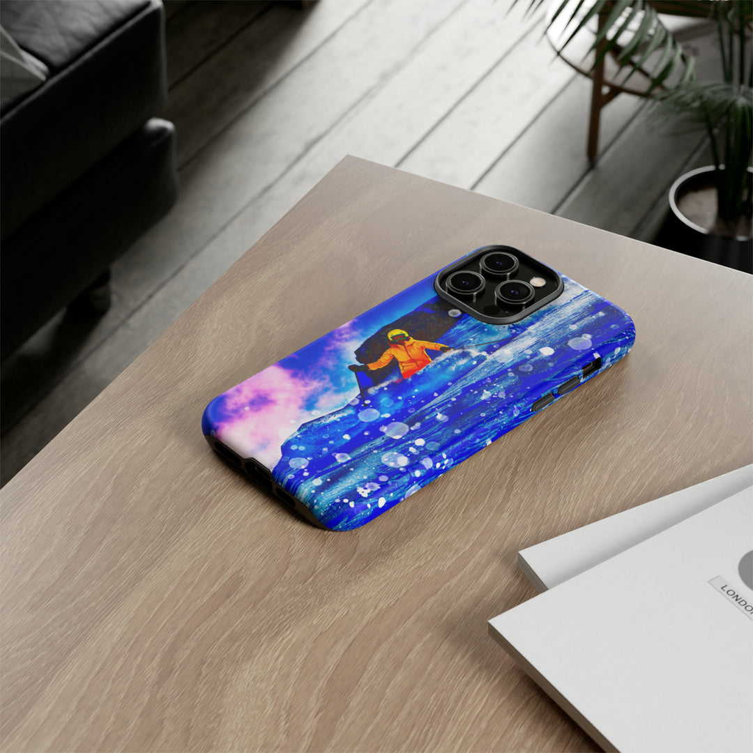 Cute IPhone Case | iPhone 15 Case | iPhone 15 Pro Max Case, Iphone 14 Case, Iphone 14 Pro Max Case IPhone Case for Art Lovers, Skier Mountain - Studio40ParkLane
