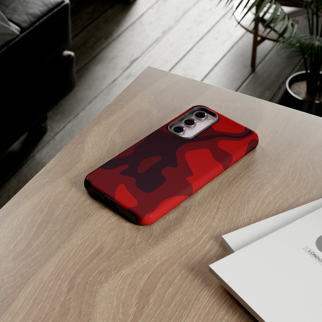 Cute Phone Case | Cool Camouflage Red Black Samsung Phone Case | Galaxy S23 Case, S22 Case, S21, S20 | 2 Layered Case - Studio40ParkLane