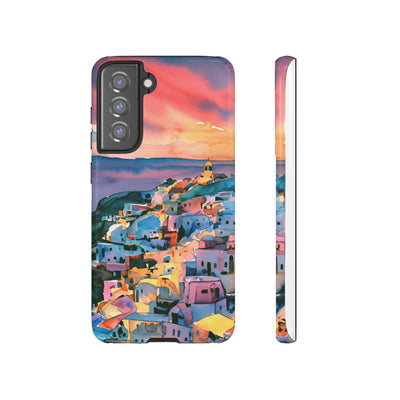 Impact Resistant, Greek Sunset, Cute Phone Cases for Samsung S24, S23, S22, S21, IPhone 15 pro Iphone 14 pro Iphone 13 IPhone 12 Iphone 11