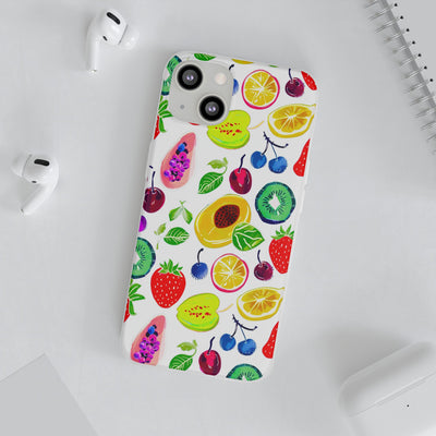 Cute Flexi Phone Cases, Summer Fruit Mix, Compatible with Samsung Galaxy S23, Samsung S22, Samsung S21, Samsung S20, Galaxy S20 Ultra