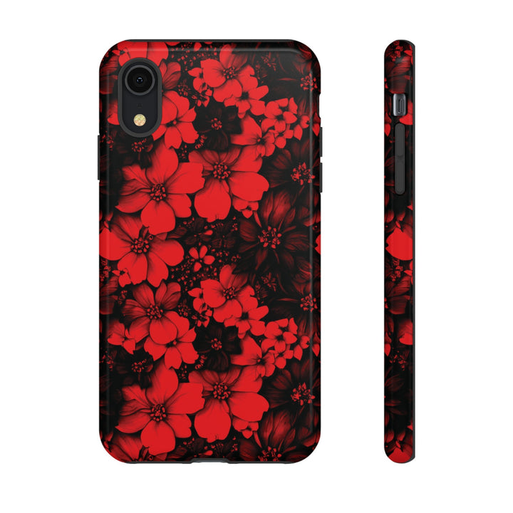 Cute IPhone Case | Red Black Flowers, iPhone 15 Case | iPhone 15 Pro Case, Iphone 14 Case, Iphone 14 Pro Max Case, Protective Iphone Case - Studio40ParkLane