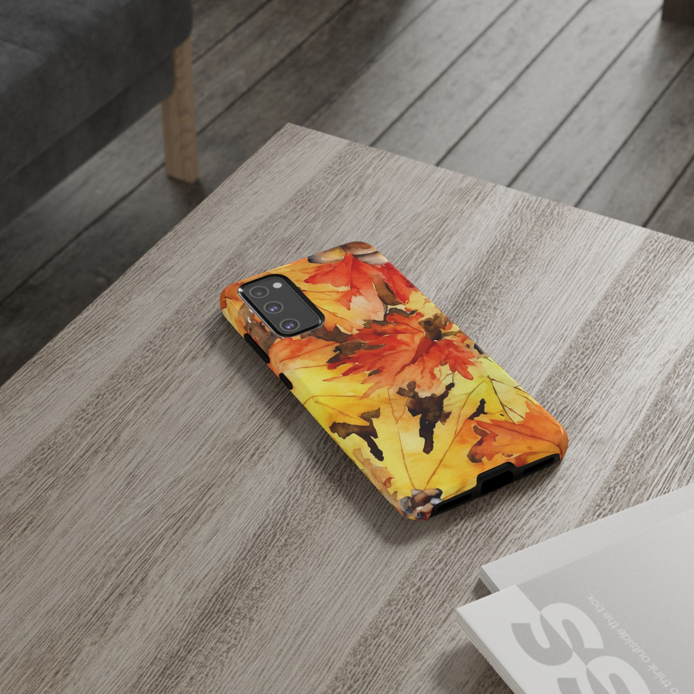 Impact Resistant, Fall Leaves, Cute Phone Cases for Samsung S24, S23, S22, S21, IPhone 15 pro Iphone 14 pro Iphone 13 IPhone 12 Iphone 11