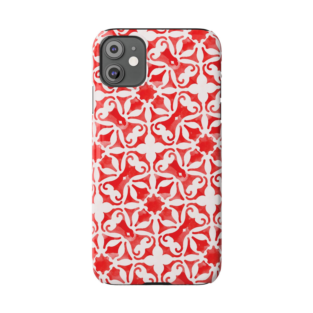 Slim Red Mosaic Gift for Her Cute Phone Cases for Iphone 16 Case | iPhone 15 Case | iPhone 15 Pro Max Case, Iphone 14, Iphone 14 Pro Max, Iphone 13, 12, 11, 10, 8,7 - Studio40ParkLane