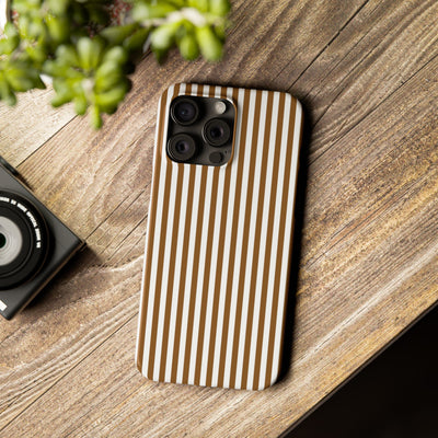 Slim Mocca Brown Striped Cute Phone Case for Iphone 16 - | iPhone 15 Pro Max Case | iPhone 14 Case Iphone 13 12 11 10 9 8 7 XS X Gift for Her - Studio40ParkLane