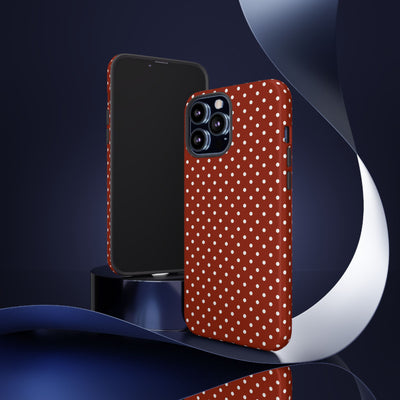 Aesthetic Tough Clay Red Polka Dots Premium Phone Case - For iPhone 17 Pro Max iPhone 16 Pro iPhone 15 Iphone 14 Plus 13 Pro 12 11 10 XR XS - Studio40ParkLane