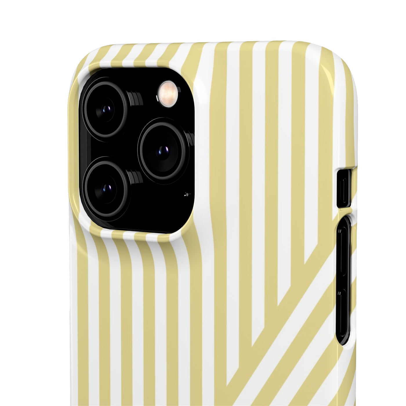Aesthetic Yellow Beige Stripes Cute Phone Case Sleek Snap - For iPhone 17 Pro Max iPhone 16 Pro iPhone 15 Iphone 14 Plus 13 Pro 12 11 10 Gift