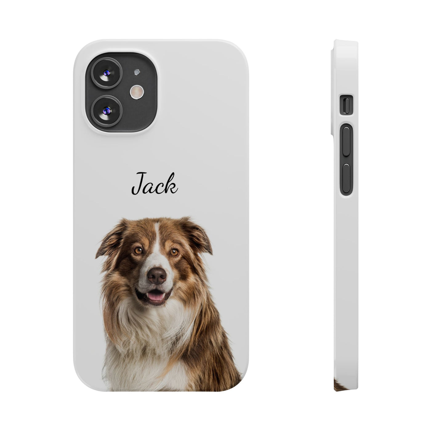 Slim Custom Personalized Pet Phone Cases Dog Phone Cases Cat Phone Cases for Iphone 16, 15, 14, 13, 12, 11, 8, 7 Custom Name Personalized Phone Case