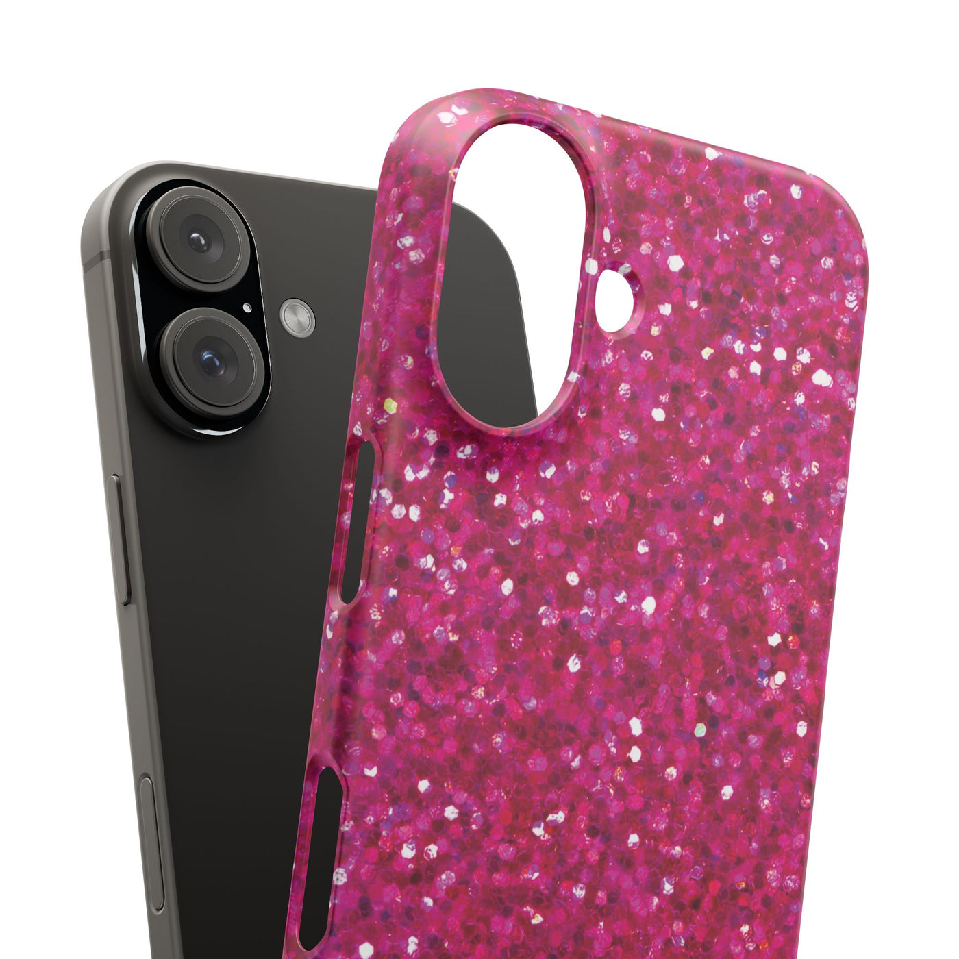 Snap Non-Glitter Muted Pink Play on "Faux" Glitter Effect Cute Phone Cases for Samsung and Iphone, 16, 15, 14, S24, S23, S22, S21, S20, Plus and Ultra