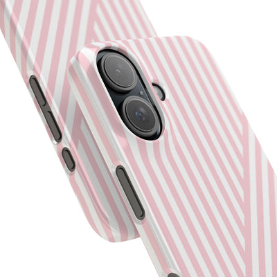 Aesthetic Sweet Pink Stripes Cute Phone Case Sleek Snap - For iPhone 17 Pro Max iPhone 16 Pro iPhone 15 Iphone 14 Plus 13 Pro 12 11 10 Gift