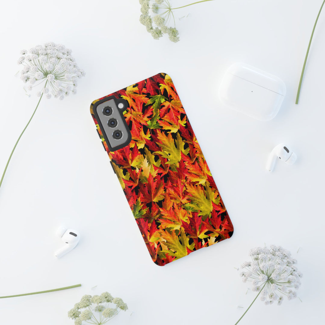 Fall Leaves Impact Resistant, Cute Phone Cases for Samsung S24, S23, S22, S21, IPhone 15 pro Iphone 14 pro Iphone 13 IPhone 12 Iphone 11 - Studio40ParkLane