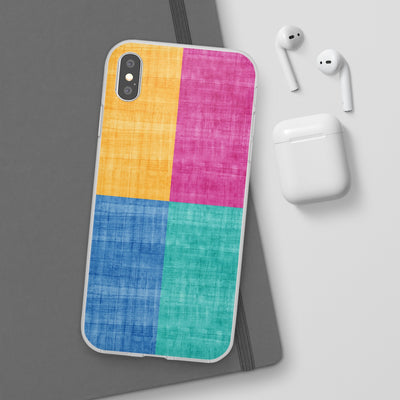 Cute Flexi Phone Cases, Abstract Colored Blocks, Compatible with Samsung Galaxy S23, Samsung S22, Samsung S21, Samsung S20, Galaxy S20 Ultra