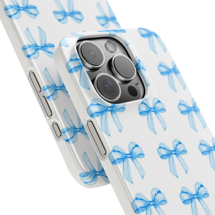 Slim Blue Bows Cute Phone Cases for Iphone 16 Pro Max | iPhone 15 Case | iPhone 15 Pro Max Case, Iphone 14, Iphone 14 Pro Max, Iphone 13 12 11 8 7 - Studio40ParkLane