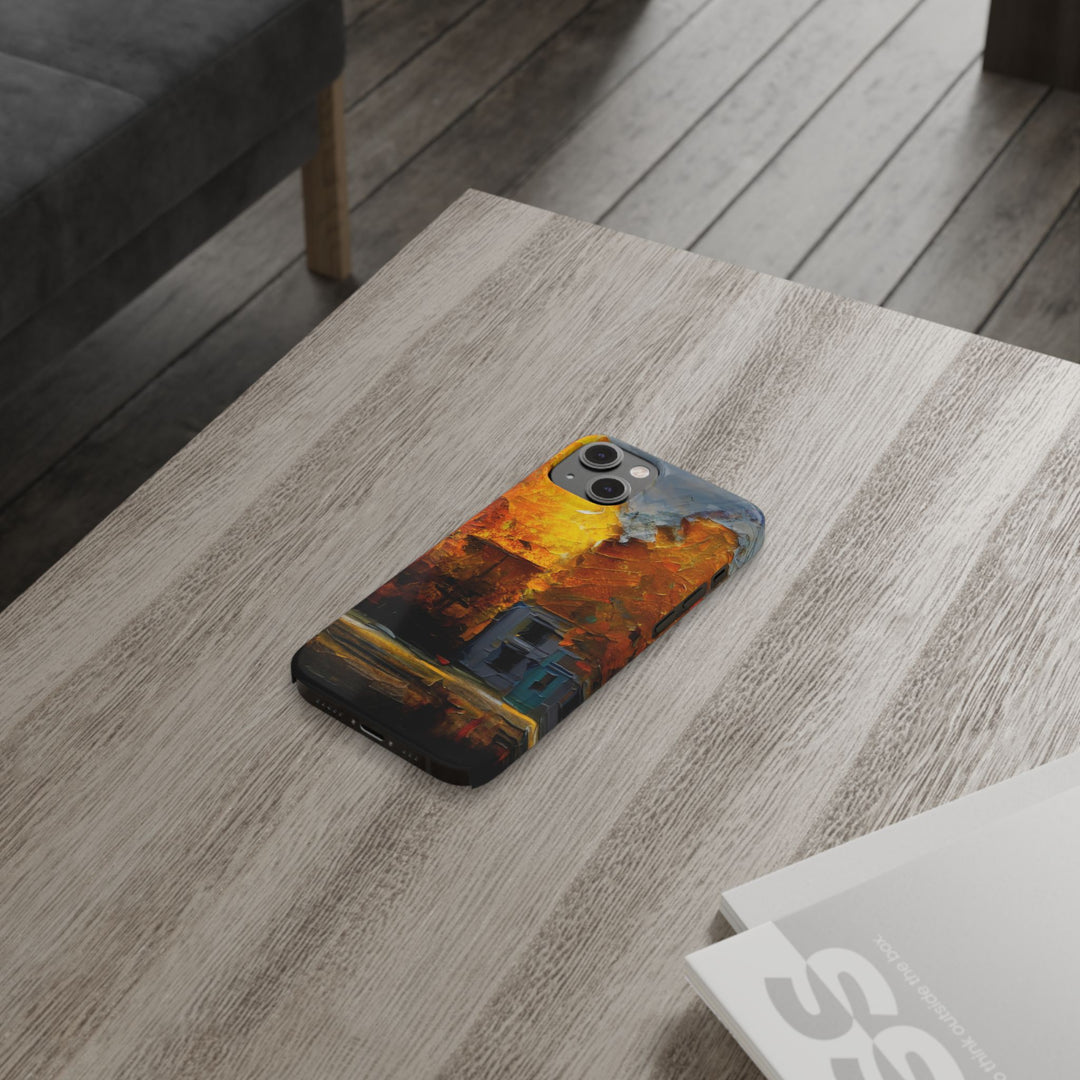 Slim Cute Phone Cases for Iphone - | iPhone 15 Case | iPhone 15 Pro Max Case, Iphone 14 Case, Iphone 14 Pro Max, Iphone 13, Fall Leaves Oil Paint Effect - Studio40ParkLane
