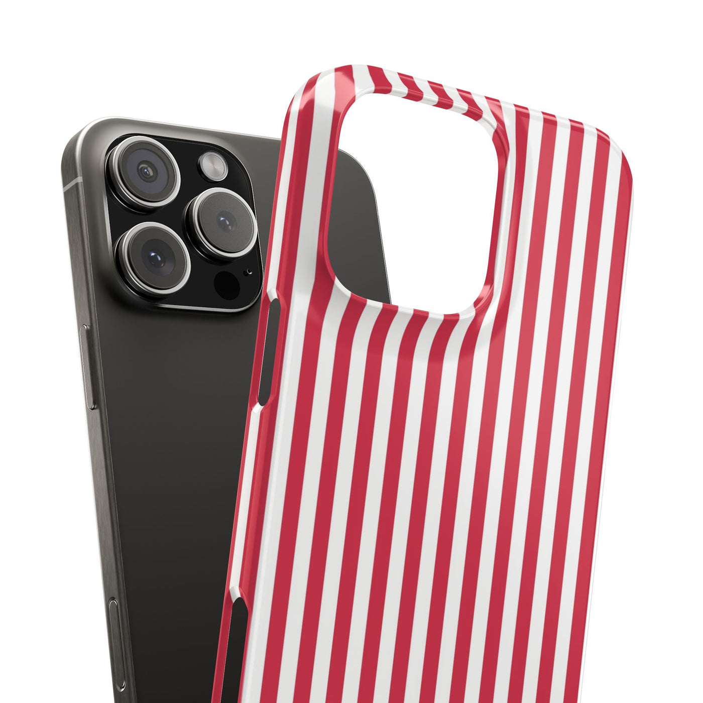 Slim Red Winterberry Striped Cute Phone Case for Iphone 16 - | iPhone 15 Pro Max Case | iPhone 14 Case 13 12 11 10 9 8 7 X XS Gift for Her