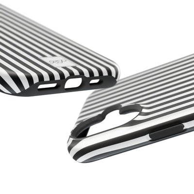 Custom Personalized Black White Striped Magsafe Phone Case for Iphone 17 - | iPhone 16 Pro Max Case | iPhone 15 Case Iphone 14 13 12 11 10 - Studio40ParkLane