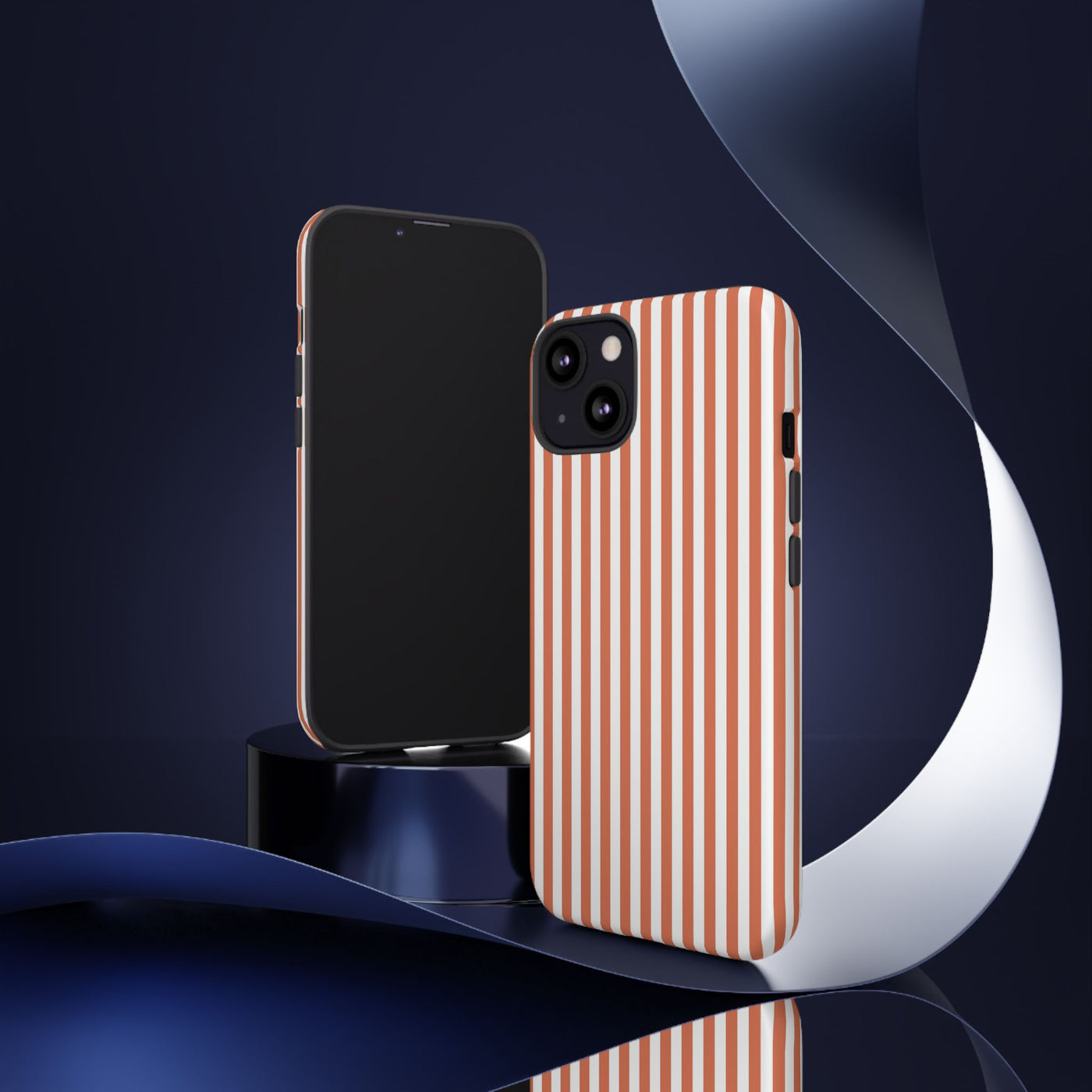 Tough Premium Peach Stripes Phone Case Gift for Her - For Apple iPhone 16 Pro Max 16e iPhone 15 Pro iPhone Iphone 14 Plus 13 Pro 12 SE XR - Studio40ParkLane