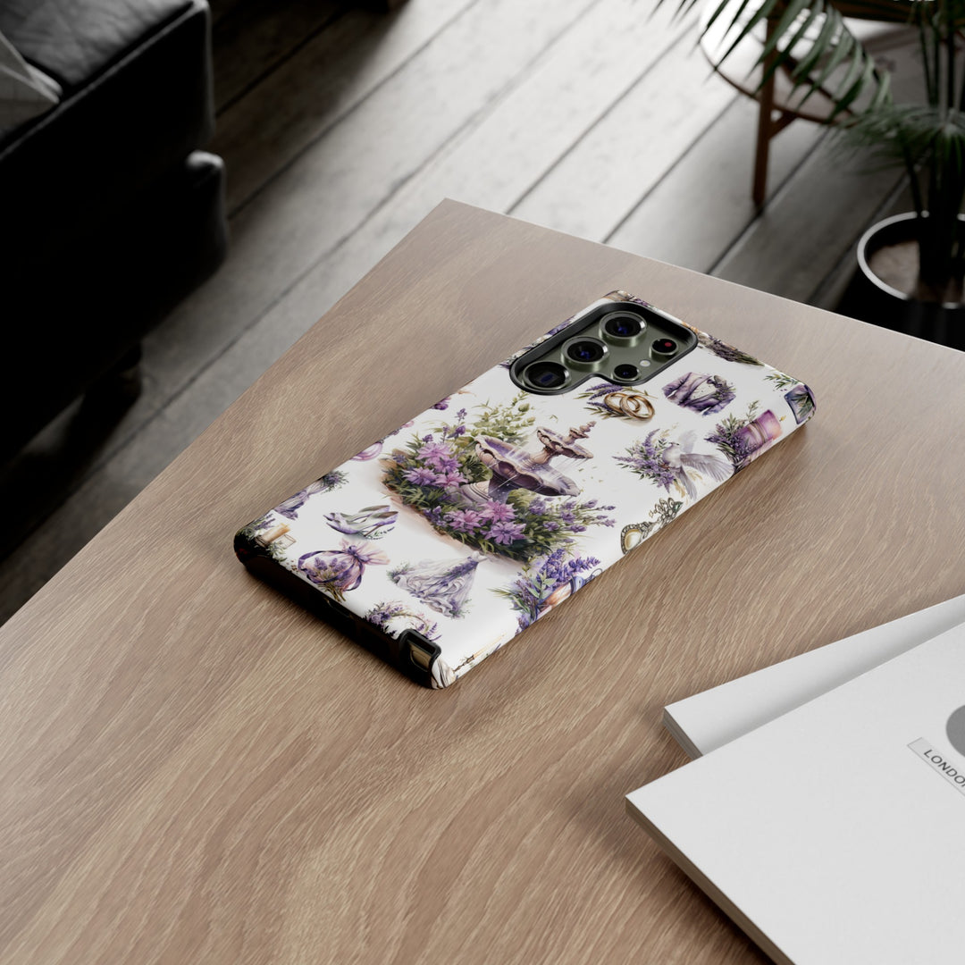 Impact Resistant, Lavender Wedding, Cute Phone Cases for Samsung S24, S23, S22, S21, IPhone 15 pro Iphone 14 pro Iphone 13 IPhone 12 Iphone 11 - Studio40ParkLane