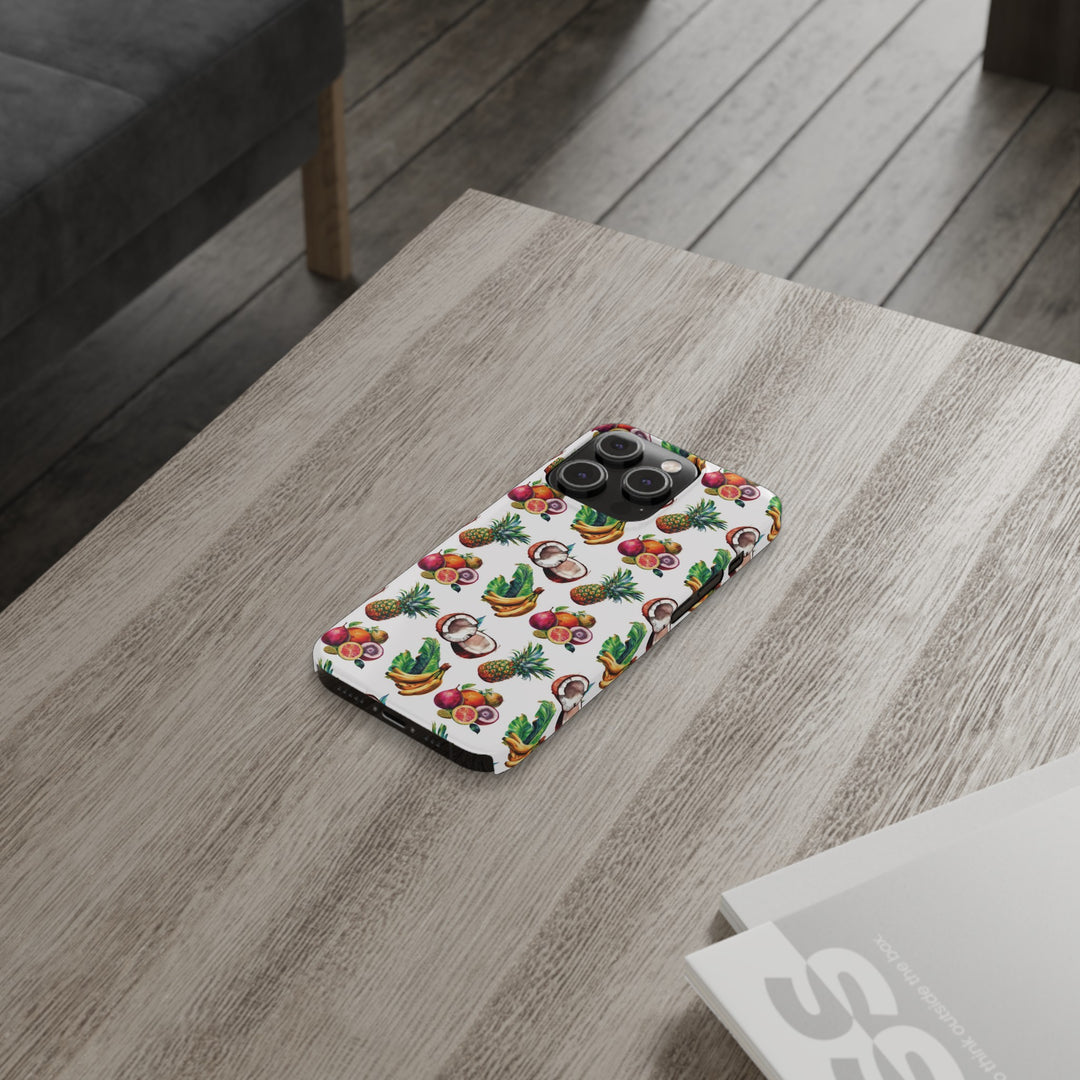 Slim Cute Phone Cases for Iphone - | iPhone 15 Case | iPhone 15 Pro Max Case, Iphone 14 Case, Iphone 14 Pro Max, Iphone 13, Tropical Summer Fruit - Studio40ParkLane
