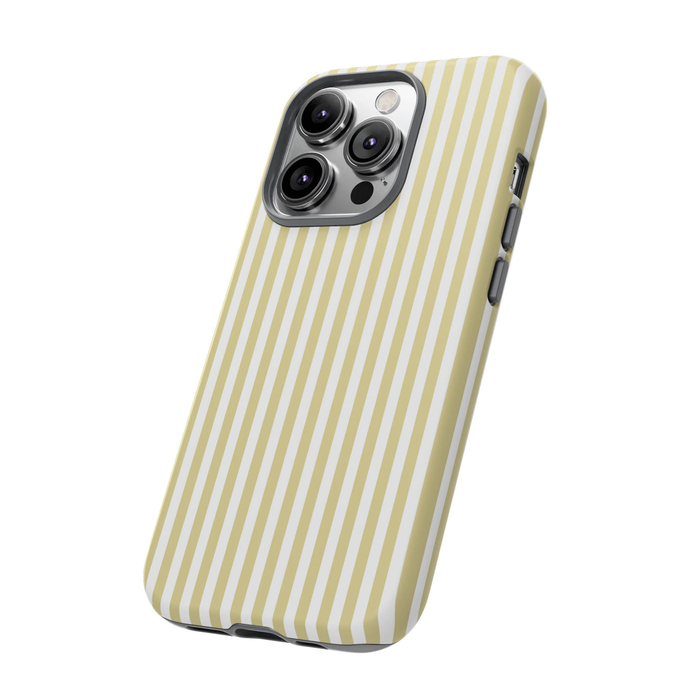 Tough Premium Soft Yellow Stripes Phone Case Gift for Her - For Apple iPhone 16 Pro Max 16e iPhone 15 Pro iPhone Iphone 14 Plus 13 Pro 12 SE XR - Studio40ParkLane