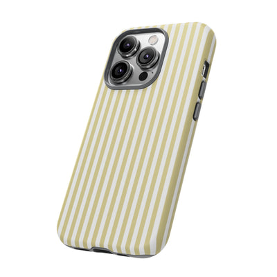 Tough Premium Soft Yellow Stripes Phone Case Gift for Her - For Apple iPhone 16 Pro Max 16e iPhone 15 Pro iPhone Iphone 14 Plus 13 Pro 12 SE XR - Studio40ParkLane