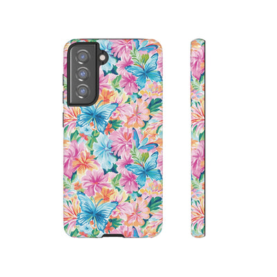 Premium Tough Butterflies Flowers Cute Phone Cases for Samsung S24, S23, S22, S21, S20, Plus and Ultra, Iphone 16 Pro Max,15, 14, 13, 12, 11, 10